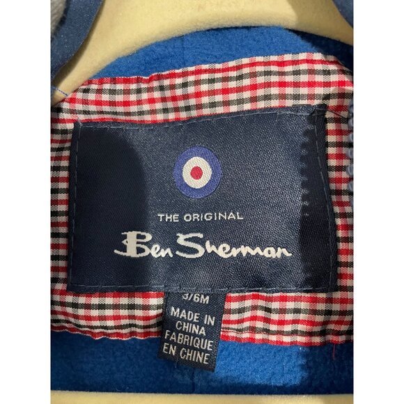 Ben Sherman Baby Boys Hooded Puffer Jacket 3/6 Months Blue & Gray Polyester - Picture 4 of 11